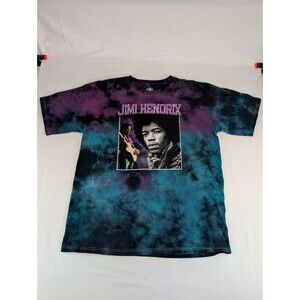 Men's L Jimi Hendrix Shirt Tie Dye Purple Black Authentic Band Tee 2020 Large